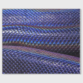 青と紫のスネークスキン ラッピングペーパー (フラット)