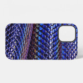 青と紫のスネークスキン iPhoneケース (裏面横)