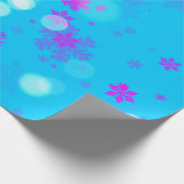 青と紫のスノーフレーク ラッピングペーパー (角)