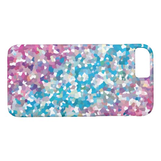青と紫のスパークリー冬の雪抽象芸術アート Case-Mate iPhoneケース (裏面(横))