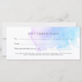 青と紫のスプラッシュ絵を描ギフト証明書 (裏面)