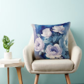 青と紫のソフトウォーターのカラーフローラ クッション (椅子)