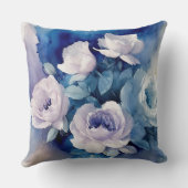 青と紫のソフトウォーターのカラーフローラ クッション (裏面)