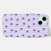 青と紫のデイジー柄 Case-Mate iPhoneケース (裏面 (横))