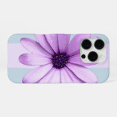 青と紫のデイジー柄 iPhoneケース (裏面横)