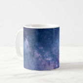 青と紫のデジタル銀河系 コーヒーマグカップ (正面左)