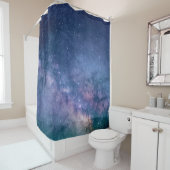 青と紫のデジタル銀河系 シャワーカーテン (インサイチュ)