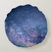 青と紫のデジタル銀河系 ラウンドクッション (裏面)