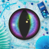 青と紫のドラゴンズアイ ペーパープレート (パーティー)