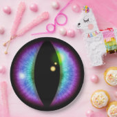 青と紫のドラゴンズアイ ペーパープレート (パーティー)