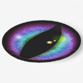 青と紫のドラゴンズアイ ペーパープレート (アングル)