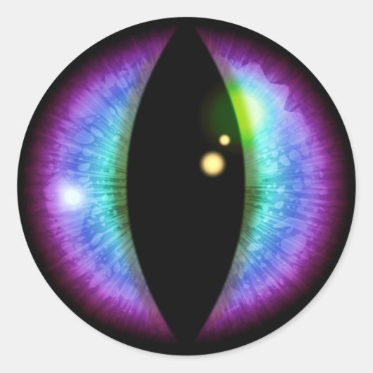 青と紫のドラゴンズアイ ラウンドシール (正面)