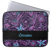 青と紫のネオンの花