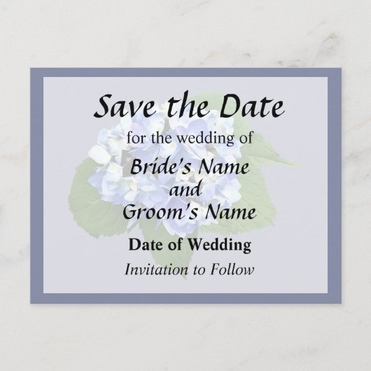 青と紫のハイドランジア 案内ポストカード (正面)