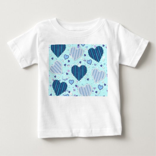 青と紫のハート ベビーTシャツ (正面)
