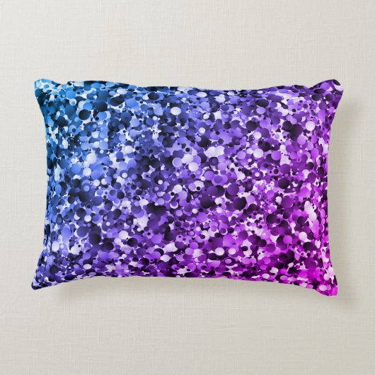 青と紫のバブルアクセント枕 アクセントクッション (裏面)
