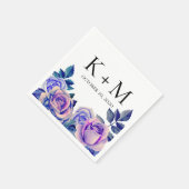 青と紫のバラの水色。結婚式の花 スタンダードカクテルナプキン (角)