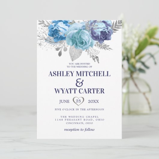 青と紫のバラ結婚ズ 招待状 (スタンド正面)