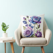 青と紫のバラ クッション (椅子)