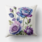青と紫のバラ クッション (裏面)