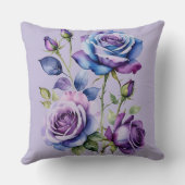 青と紫のバラ（紫） クッション (裏面)