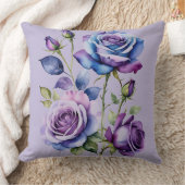 青と紫のバラ（紫） クッション (ブランケット)