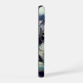 青と紫のバラ iPhone 15ケース (右側面)