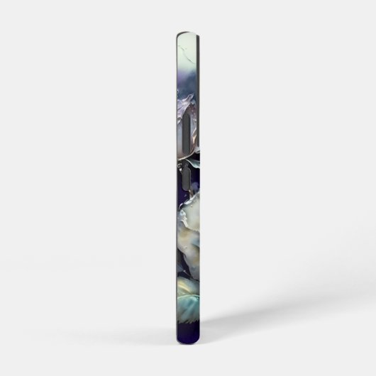 青と紫のバラ SAMSUNG GALAXYケース (右側面)