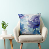 青と紫のパステルバラ クッション (椅子)