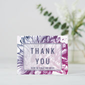 青と紫のヒマワリグラデーションが有難う ポストカード (スタンド正面)