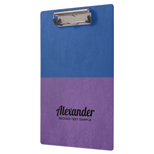 青と紫のフェイクヴィンテージ革 クリップボード (左)