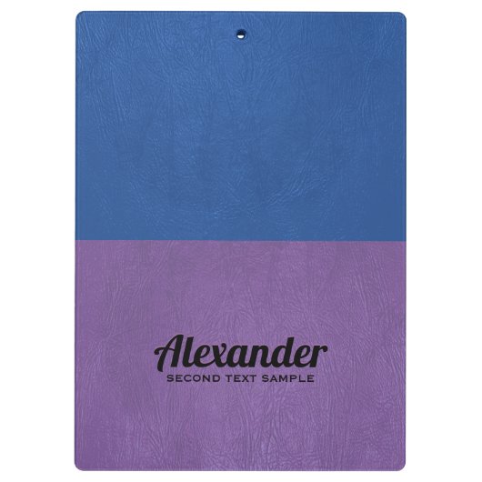 青と紫のフェイクヴィンテージ革 クリップボード (裏面)