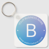 青と紫のフェードオンブル(編集可能なテキスト付き) キーホルダー (正面)