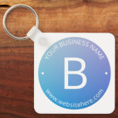 青と紫のフェードオンブル(編集可能なテキスト付き) キーホルダー (正面)