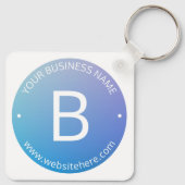 青と紫のフェードオンブル(編集可能なテキスト付き) キーホルダー (裏面)