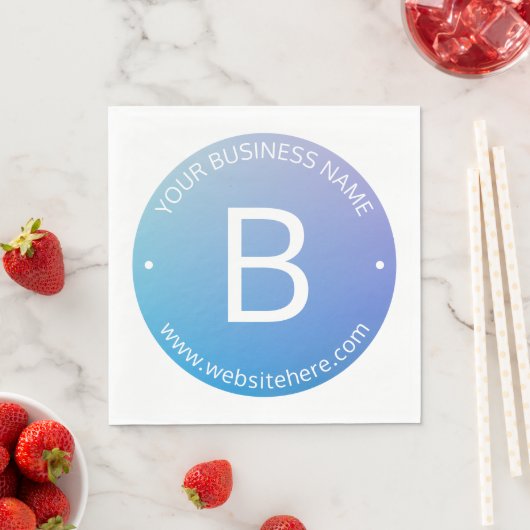 青と紫のフェードオンブル（編集可能なテキスト付き） スタンダードランチョンナプキン (インサイチュ)