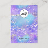 青と紫のフォイルロゴのネックレスブレスレットディスプレイ 名刺 (正面)