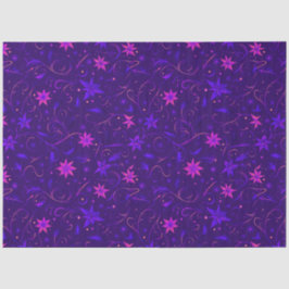 青と紫のフローラとつる植物 薄葉紙