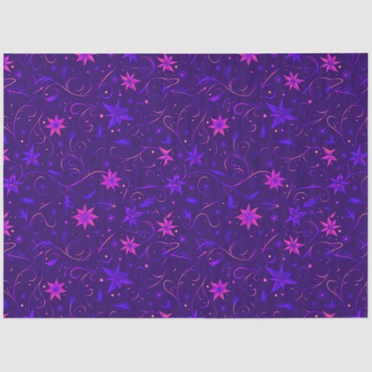 青と紫のフローラとつる植物 薄葉紙 (正面)