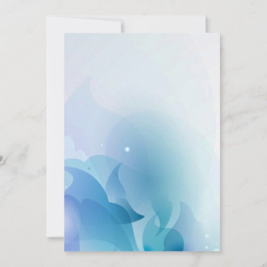 青と紫のフローラデザイン結婚式招待状 招待状 (裏面)