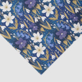 青と紫のフローラ図解入りの、写真付きのの分離 薄葉紙 (詳細)