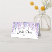 青と紫のフローラ座席表 プレイスカード (正面)