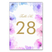 青と紫のフローラ結婚のテーブル番号 テーブルナンバー (裏面)