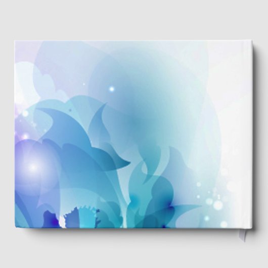 青と紫のフローラ結婚デザイン ゲストブック (裏面)