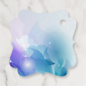 青と紫のフローラ結婚デザイン フェイバータグ (裏面)