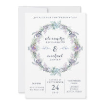 青と紫のフローラ結婚リース