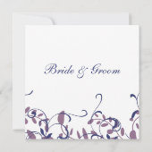 青と紫のフローラ結婚式招待状カード 招待状 (裏面)