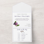 青と紫のフローラ オールインワン招待状 (内側)