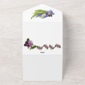 青と紫のフローラ オールインワン招待状 (外側)