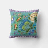 青と紫のフローラ クッション (裏面)